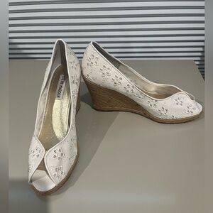 Steve Madden White Wedge Espadrilles, size 8.5.